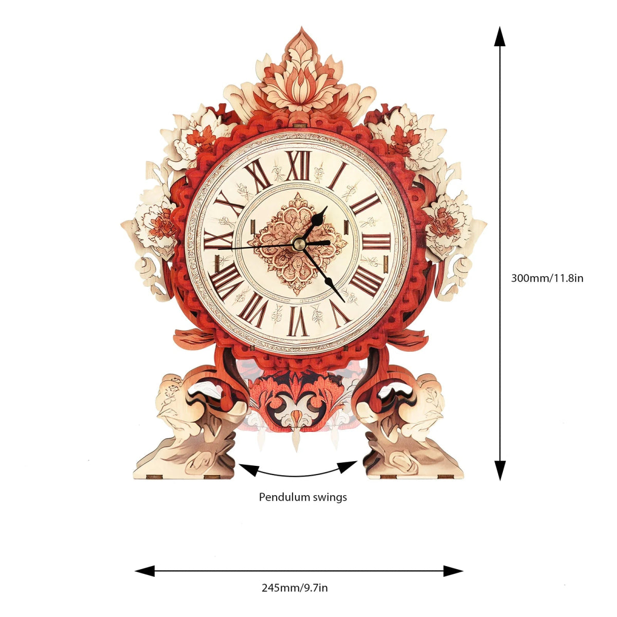 Flame Flower Wooden Clock Kit - KAAYEE Puzzle