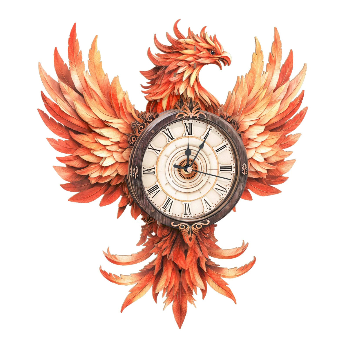 Flame Phoenix Wooden Clock Kit - KAAYEE Puzzle