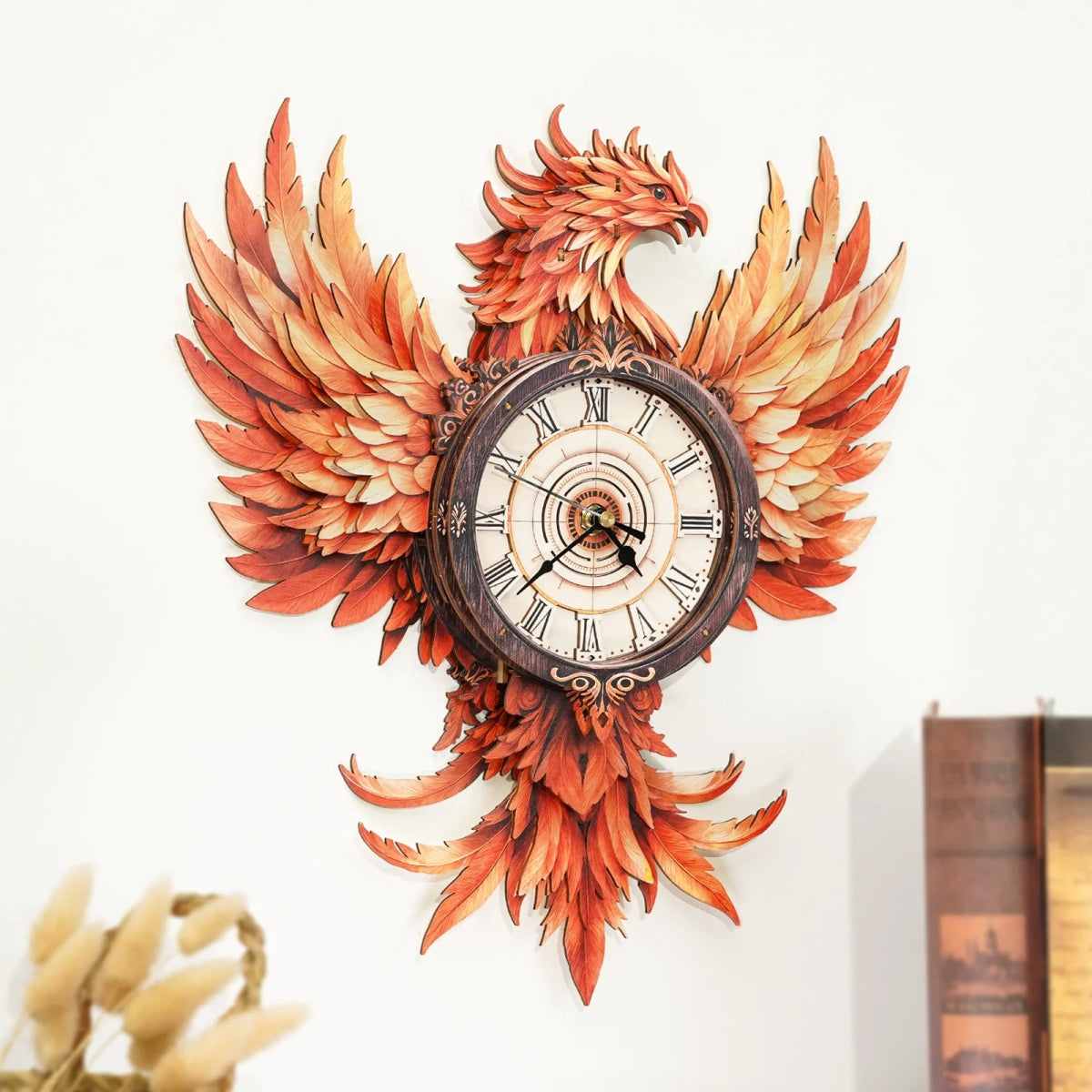 Flame Phoenix Wooden Clock Kit - KAAYEE Puzzle