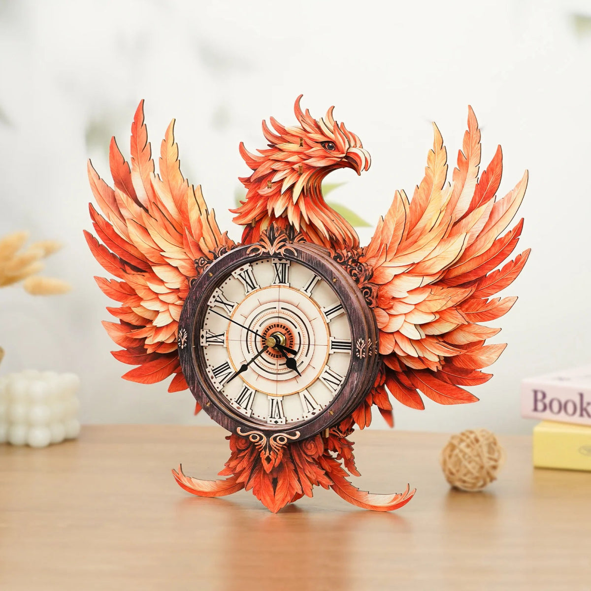 Flame Phoenix Wooden Clock Kit - KAAYEE Puzzle