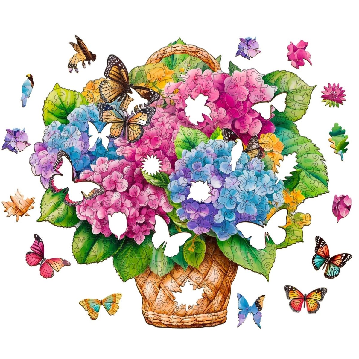 Flower Basket 2 Wooden Jigsaw Puzzle - KAAYEE Puzzle