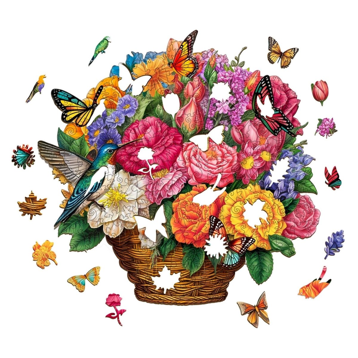 Flower Basket Wooden Jigsaw Puzzle - KAAYEE Puzzle