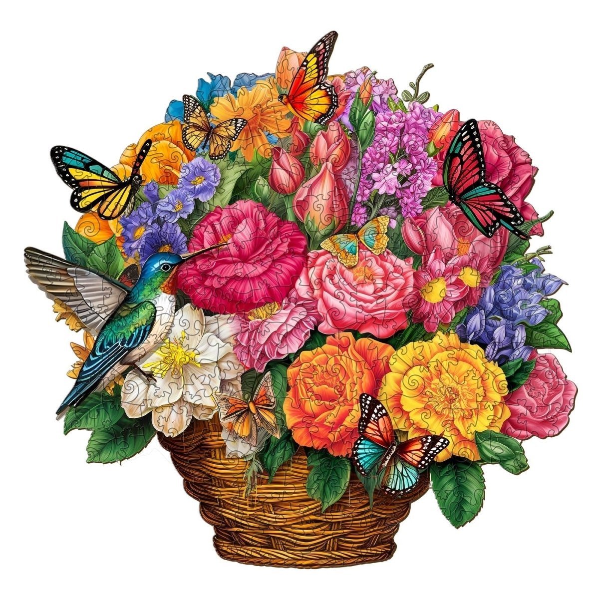 Flower Basket Wooden Jigsaw Puzzle - KAAYEE Puzzle