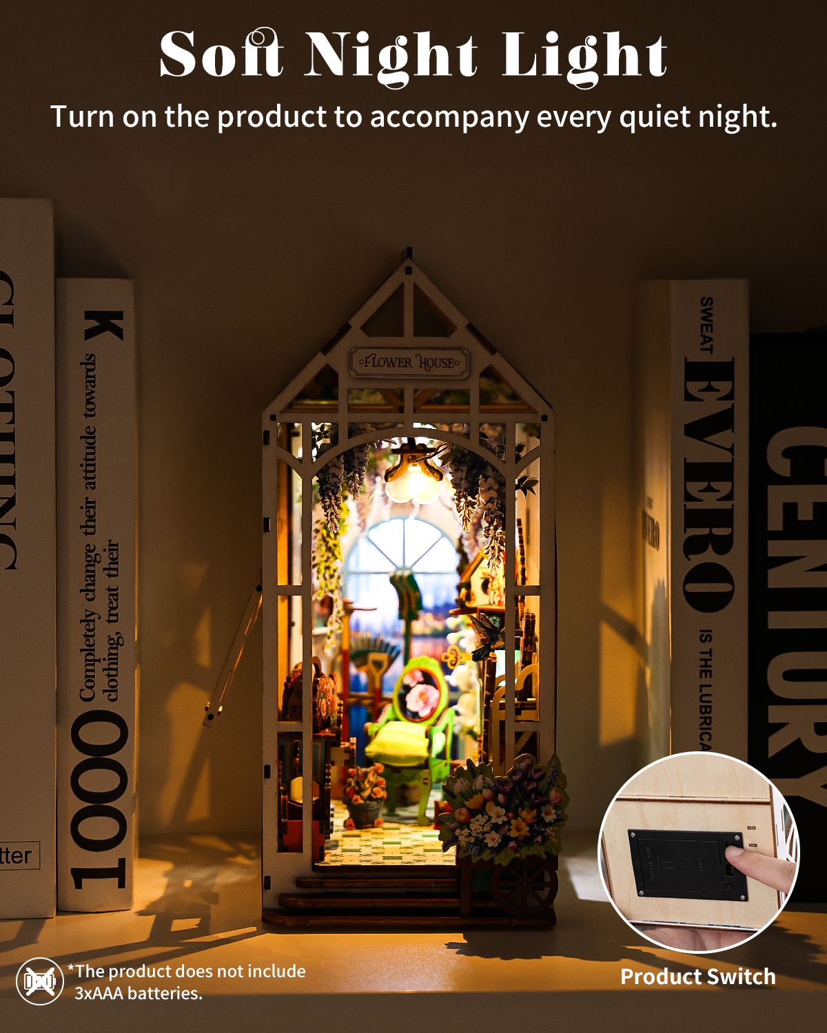 DIY Book Nook Kit,3D Wooden Puzzle