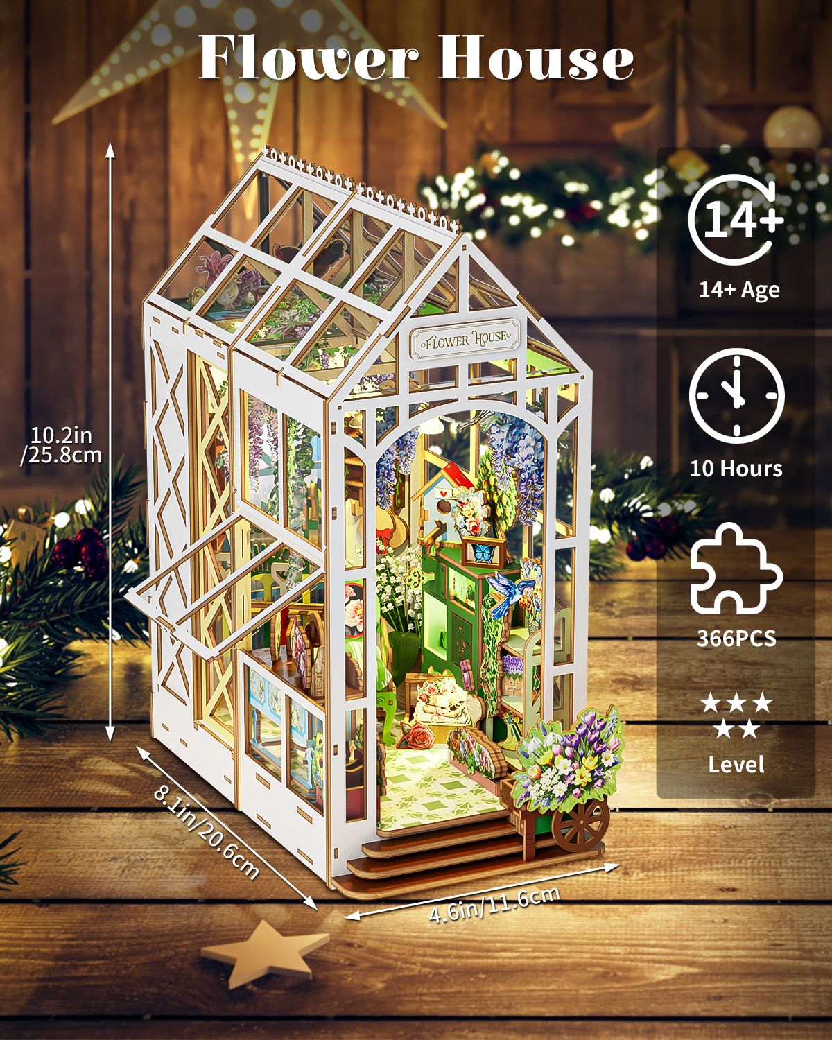 DIY Book Nook Kit,3D Wooden Puzzle