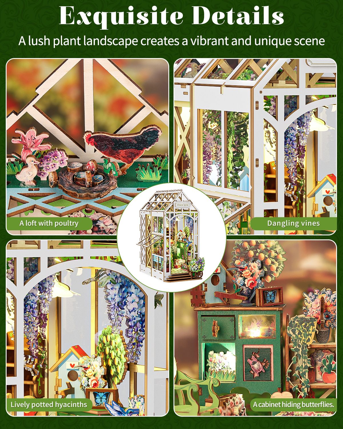 DIY Book Nook Kit,3D Wooden Puzzle