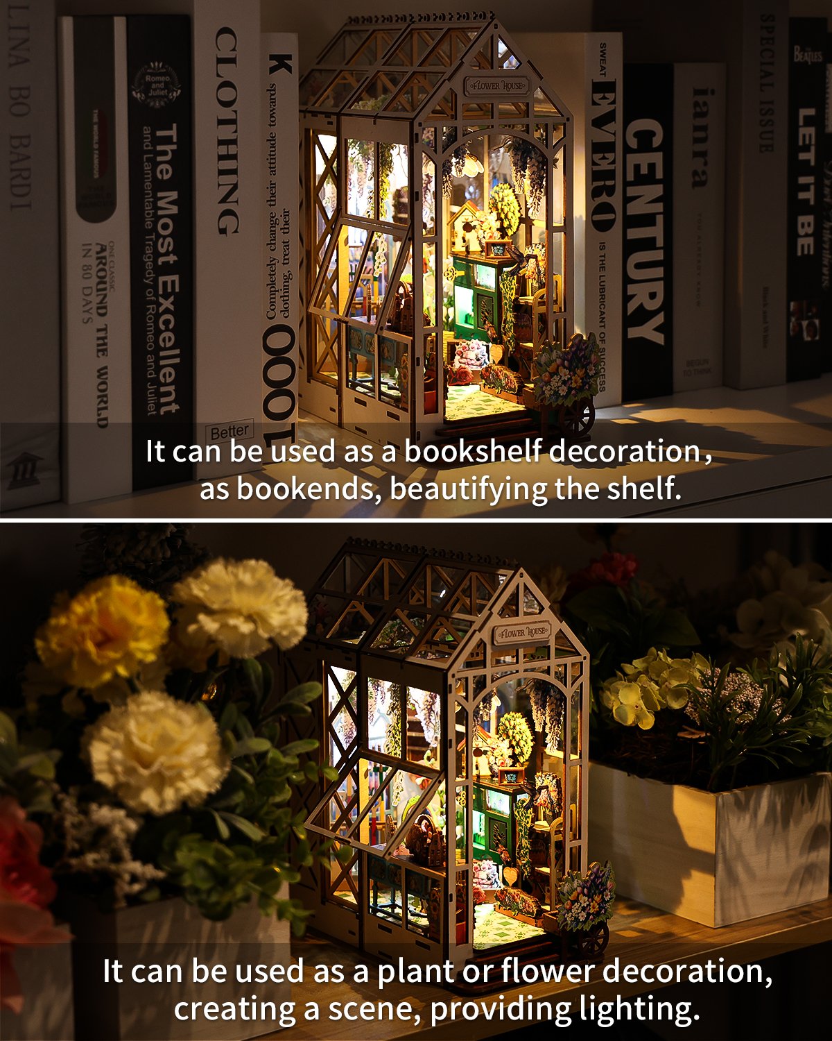 DIY Book Nook Kit,3D Wooden Puzzle