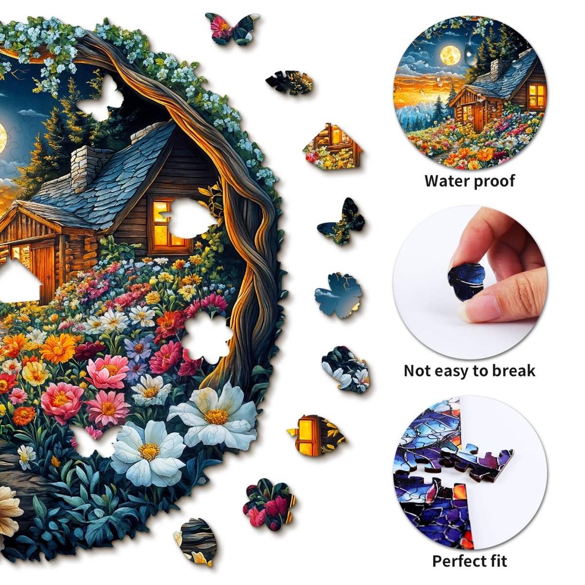 Flower Sea House Wooden Jigsaw Puzzle - KAAYEE Puzzle