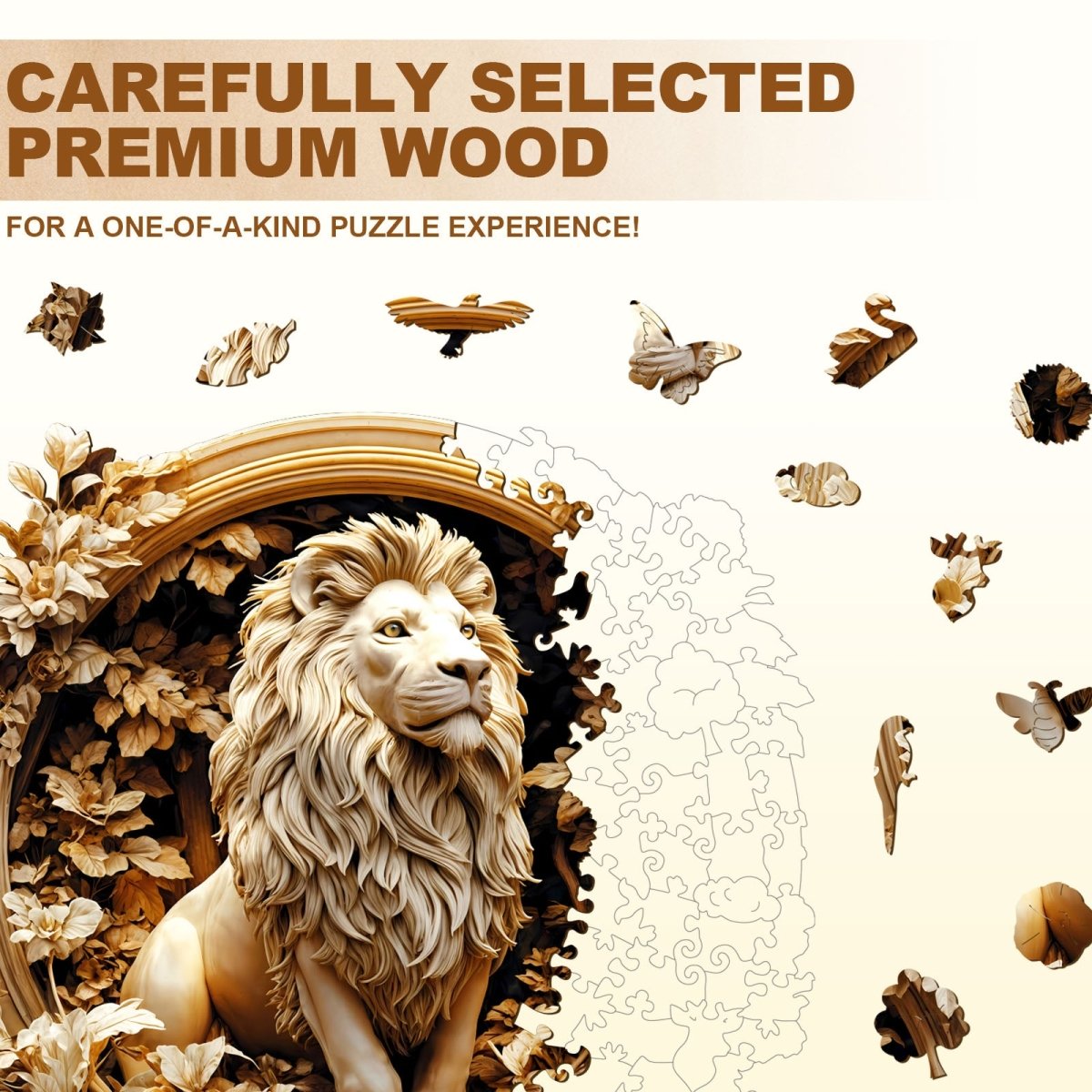 Forest lion Wooden Jigsaw Puzzle - KAAYEE Puzzle