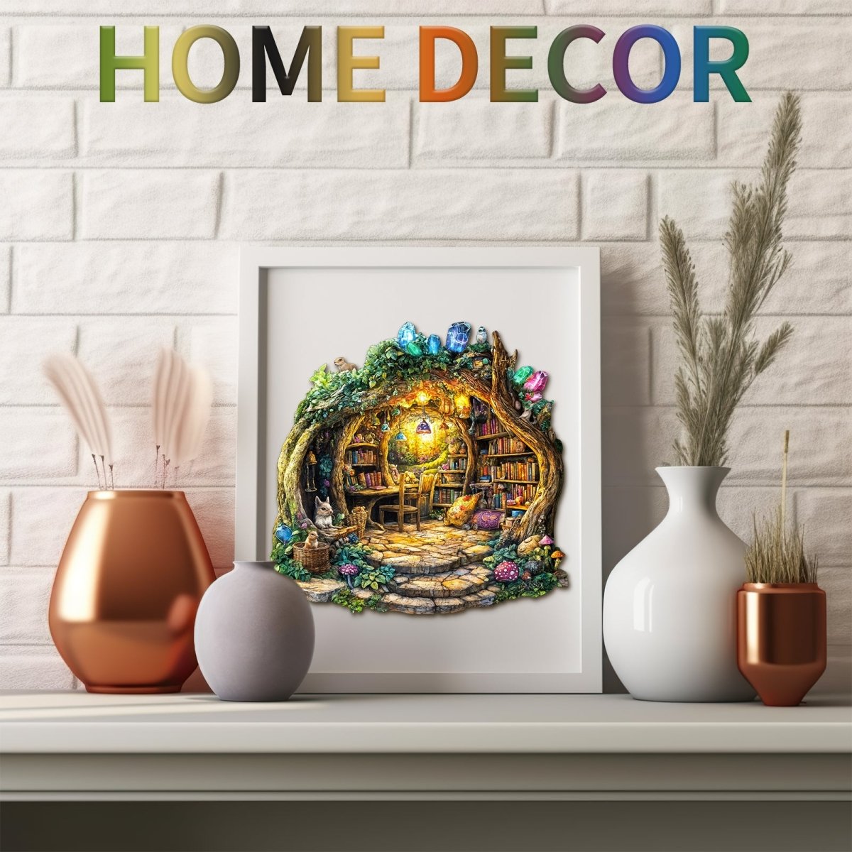Forest Mushroom House Wooden Jigsaw Puzzle - KAAYEE Puzzle