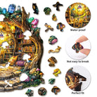 Forest Mushroom House Wooden Jigsaw Puzzle - KAAYEE Puzzle