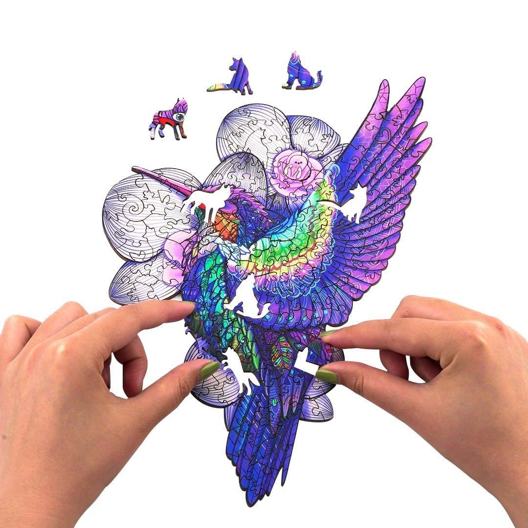 FREE HUMMINGBIRD Wooden Jigsaw Puzzle - KAAYEE Puzzle