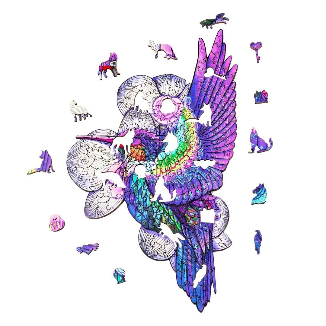 FREE HUMMINGBIRD Wooden Jigsaw Puzzle - KAAYEE Puzzle