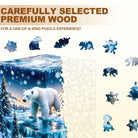Frozen polar bears - 2 Wooden Jigsaw Puzzle - KAAYEE Puzzle