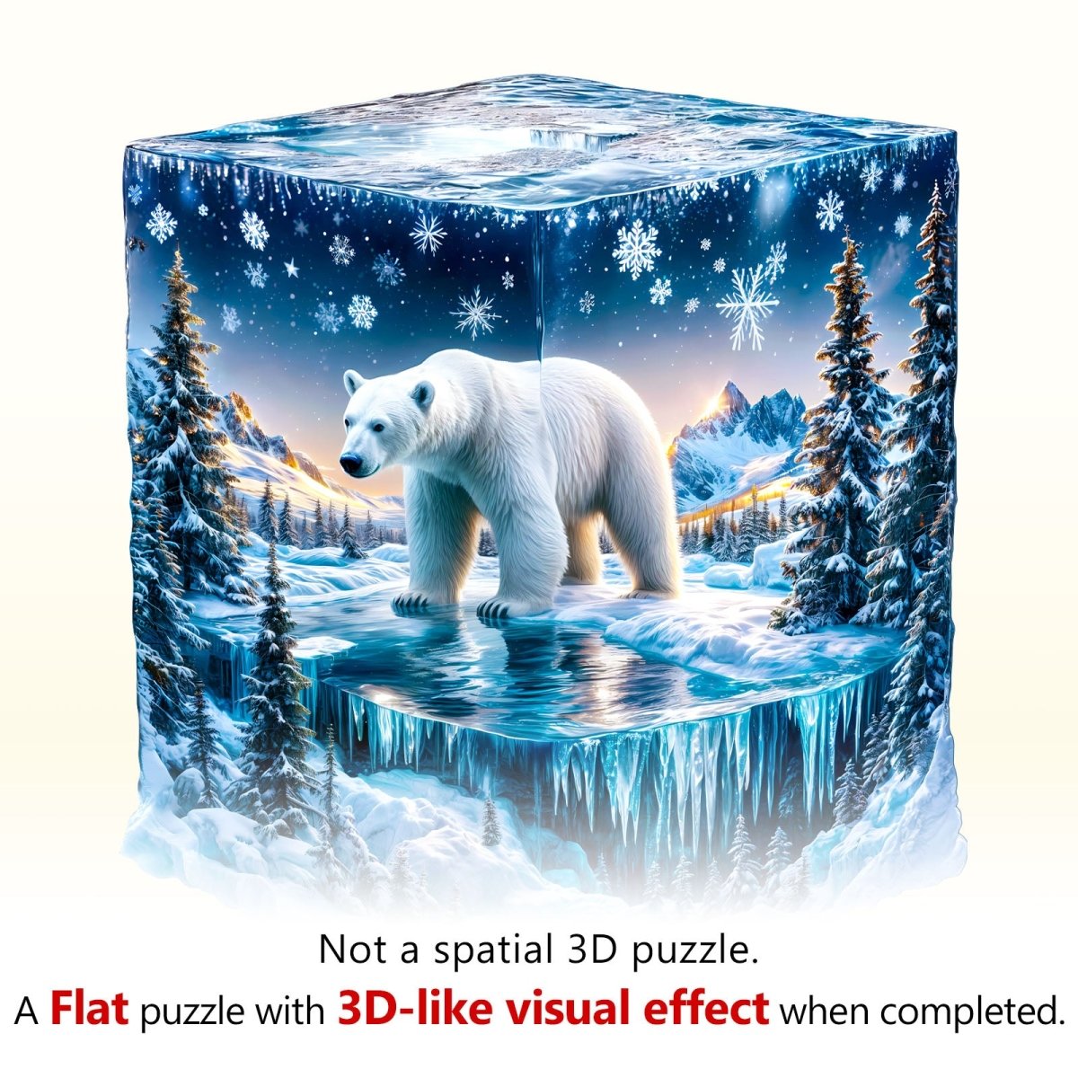 Frozen polar bears - 2 Wooden Jigsaw Puzzle - KAAYEE Puzzle
