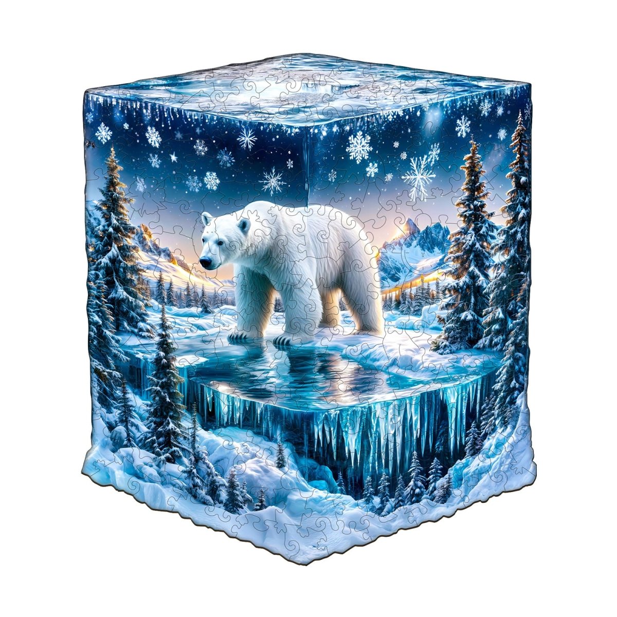 Frozen polar bears - 2 Wooden Jigsaw Puzzle - KAAYEE Puzzle