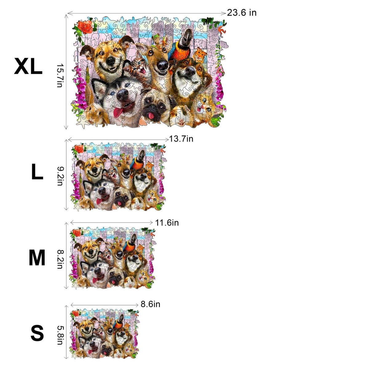 FUNNY DOGS Wooden Jigsaw Puzzle - KAAYEE Puzzle