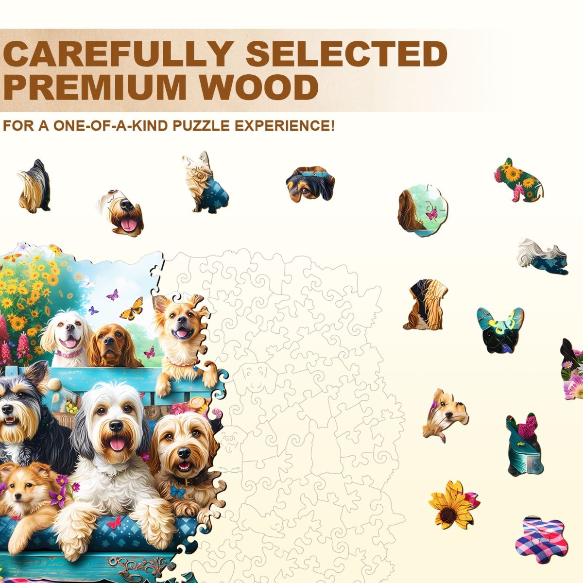 Garden Puppy Wooden Jigsaw Puzzle - KAAYEE Puzzle