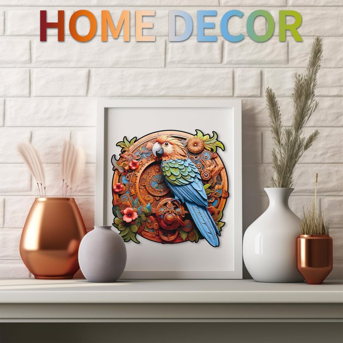 Gear Parrot Wooden Jigsaw Puzzle - KAAYEE Puzzle