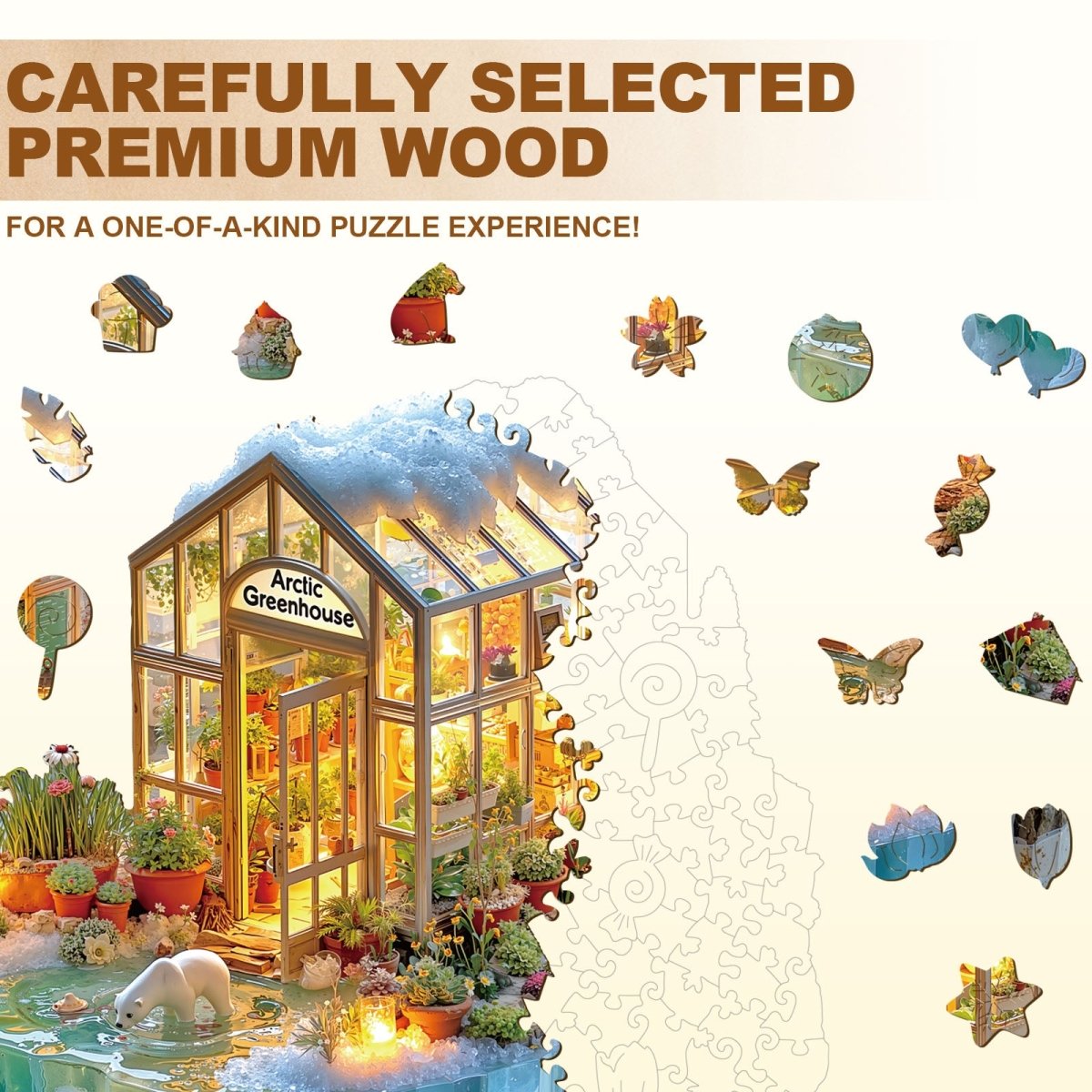 Glacier greenhouse Wooden Jigsaw Puzzle - KAAYEE Puzzle