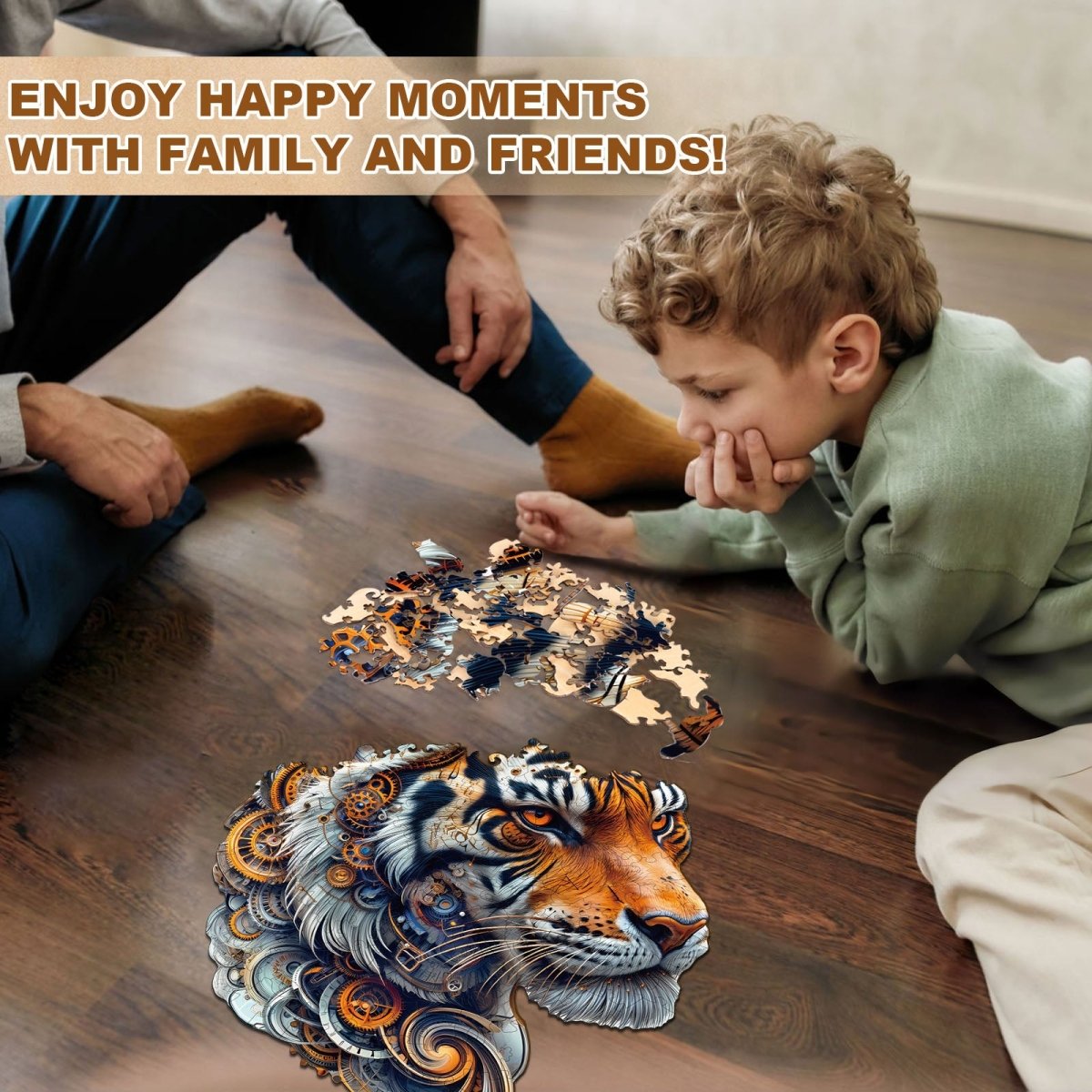Golden mechanical tiger Wooden Jigsaw Puzzle - KAAYEE Puzzle