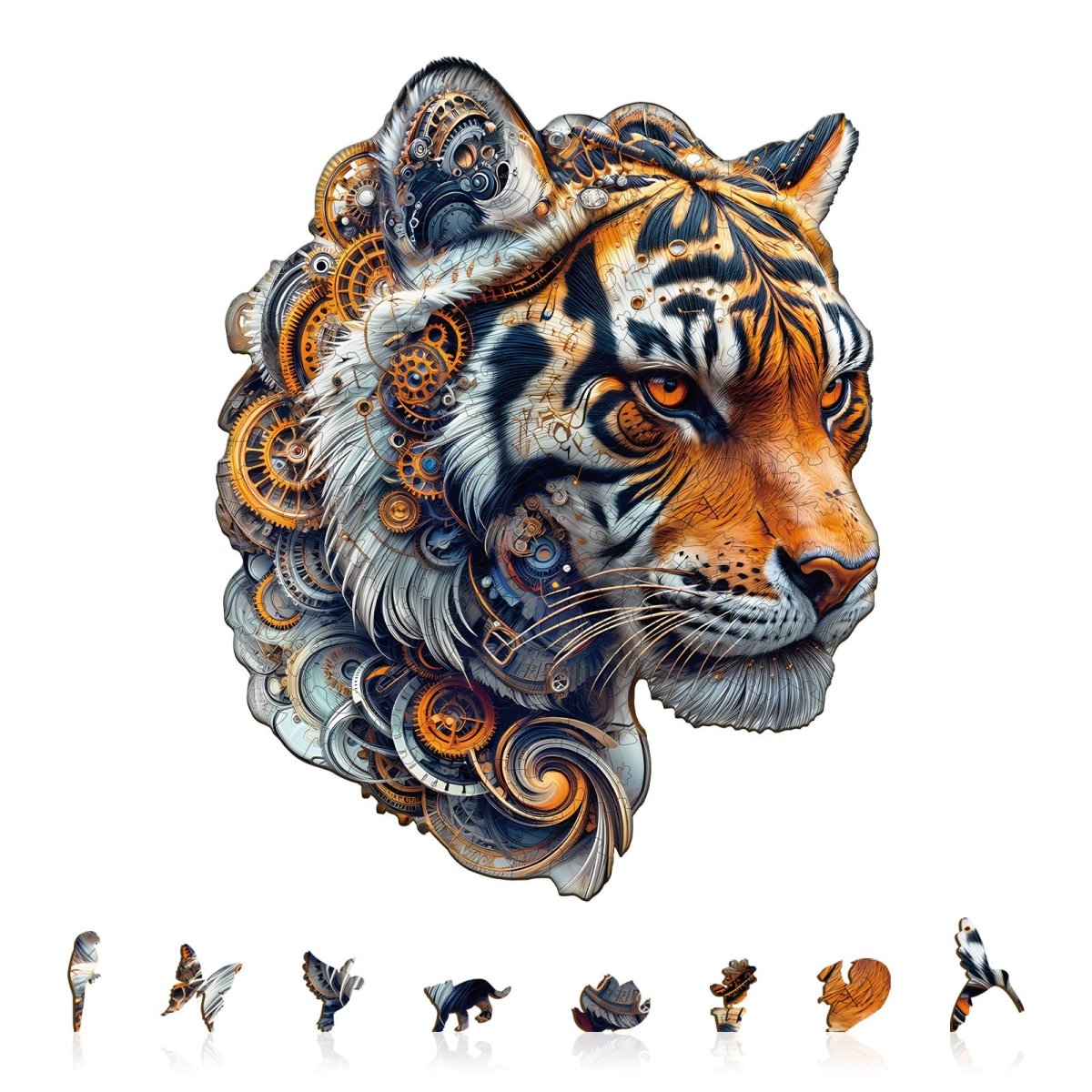 Golden mechanical tiger Wooden Jigsaw Puzzle - KAAYEE Puzzle