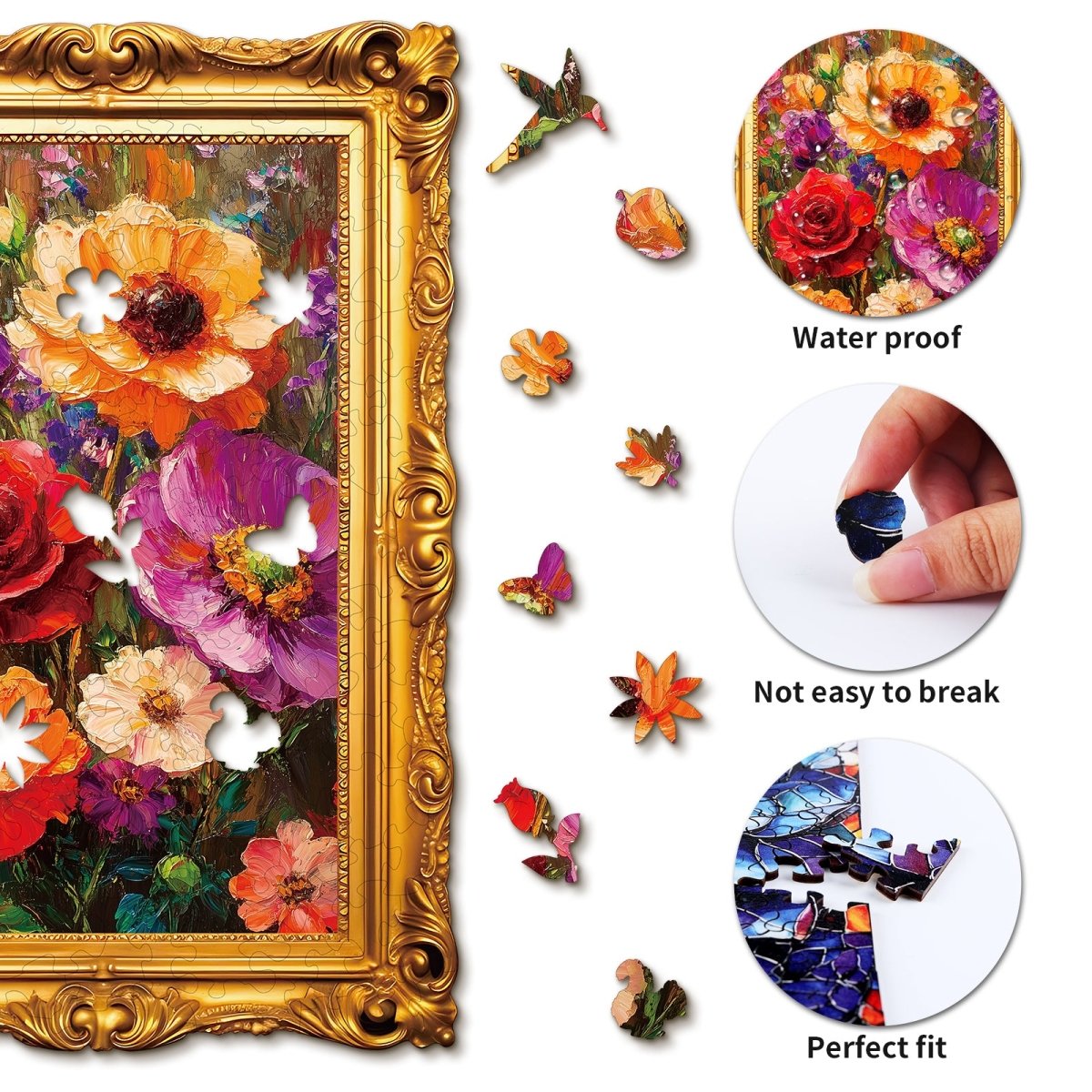 Gorgeous Decorative Blooms Wooden Jigsaw Puzzle - KAAYEE Puzzle