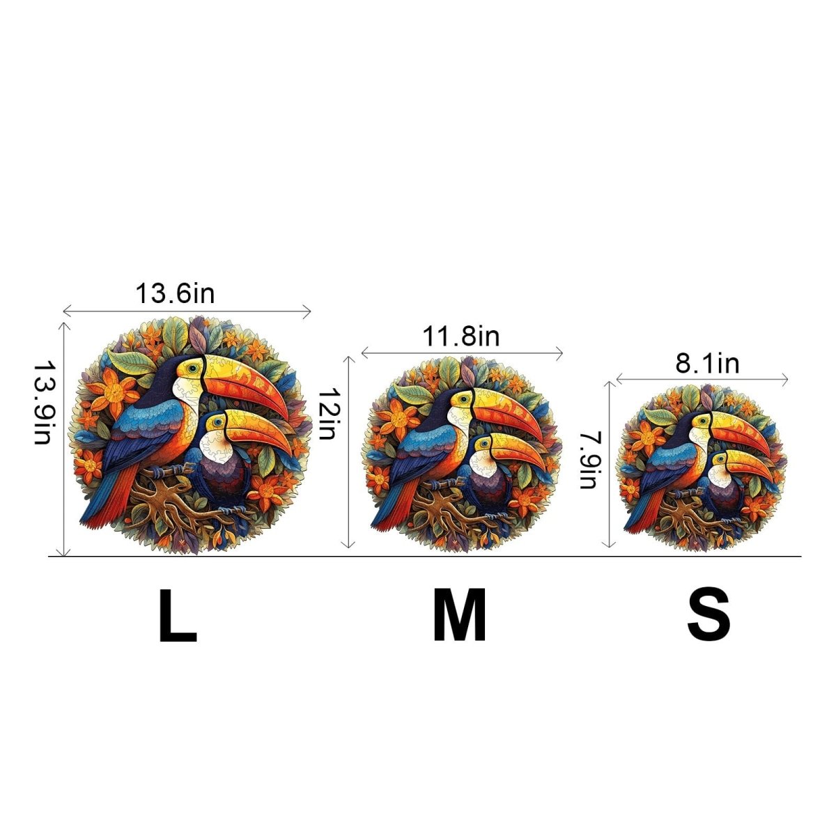 gorgeous toucans Wooden Jigsaw Puzzle - KAAYEE Puzzle