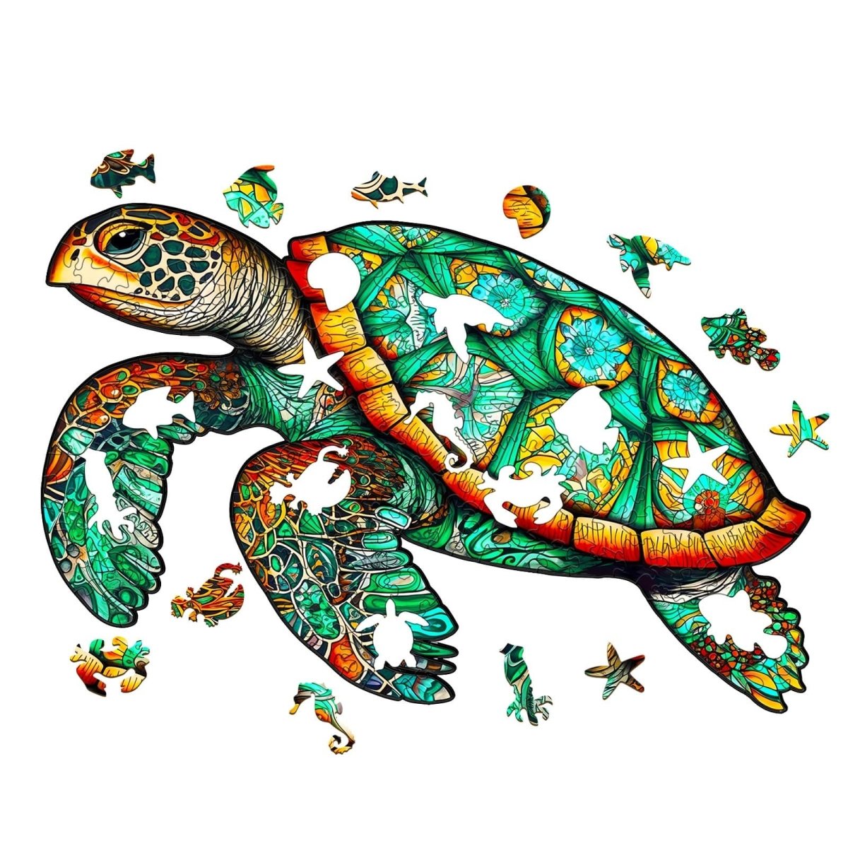 Graceful Sea Turtle Wooden Jigsaw Puzzle - KAAYEE Puzzle