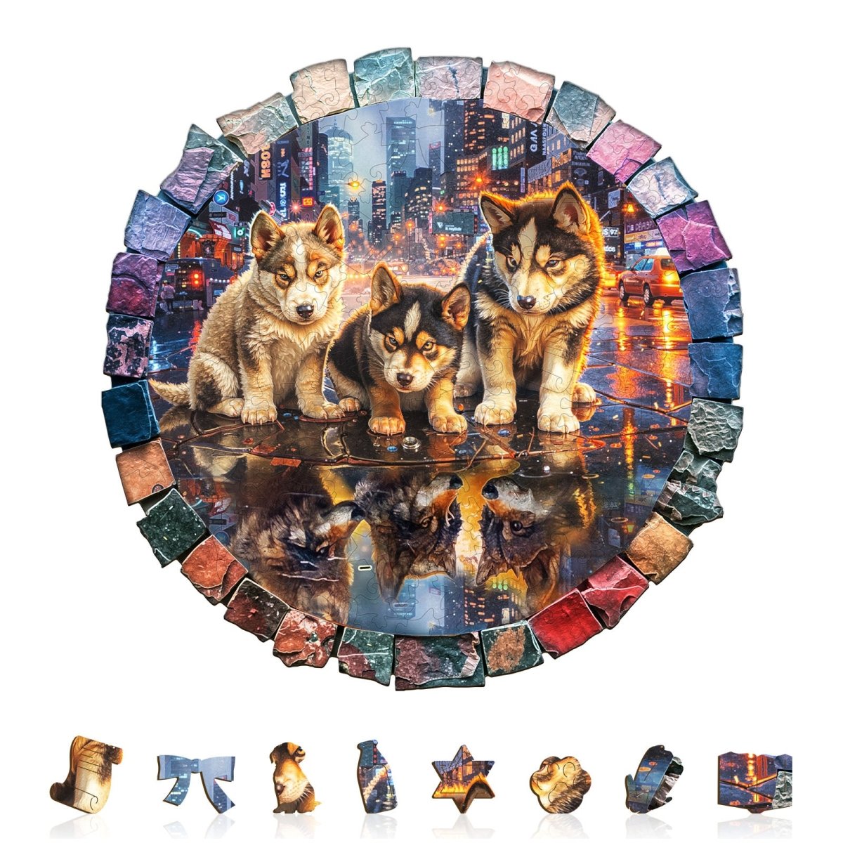 Gray wolf —My wish Wooden Jigsaw Puzzle - KAAYEE Puzzle