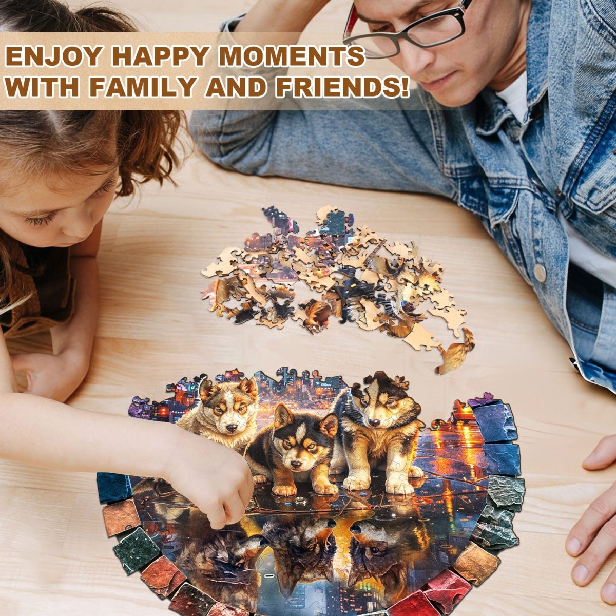 Gray wolf —My wish Wooden Jigsaw Puzzle - KAAYEE Puzzle