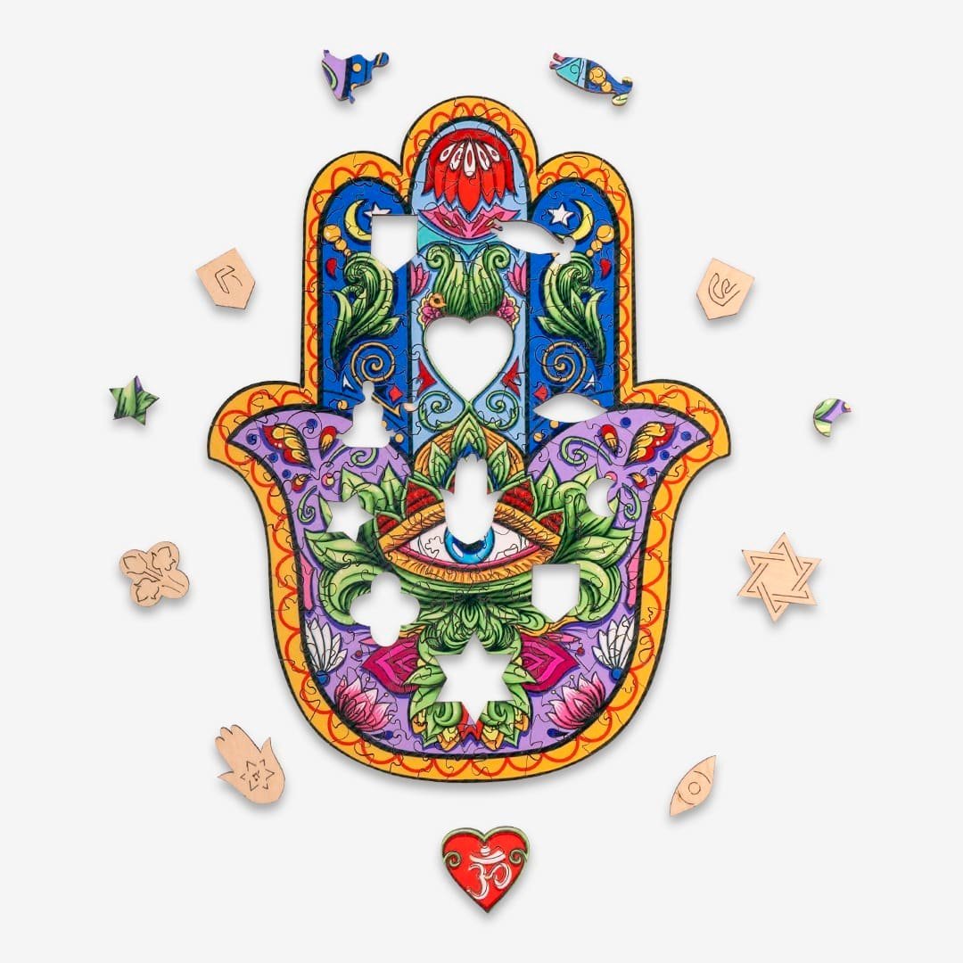 HAND OF FATIMA Wooden Jigsaw Puzzle - KAAYEE Puzzle