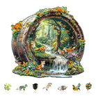 Happy foxes - 1 Wooden Jigsaw Puzzle - KAAYEE Puzzle