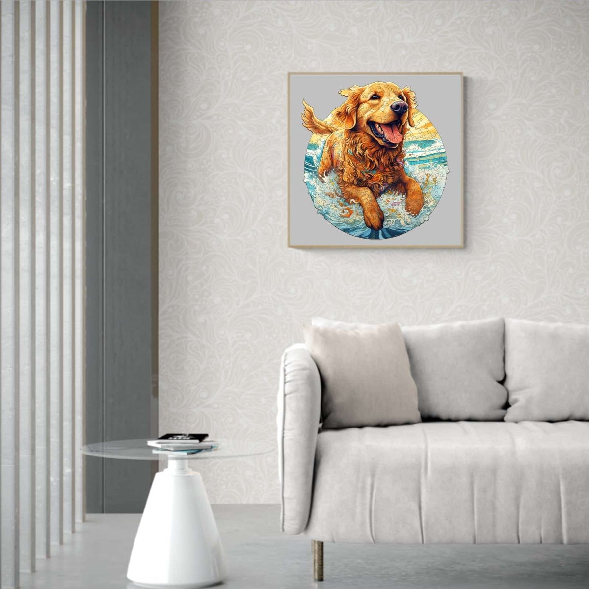 Happy Golden Retriever Wooden Jigsaw Puzzle - KAAYEE Puzzle