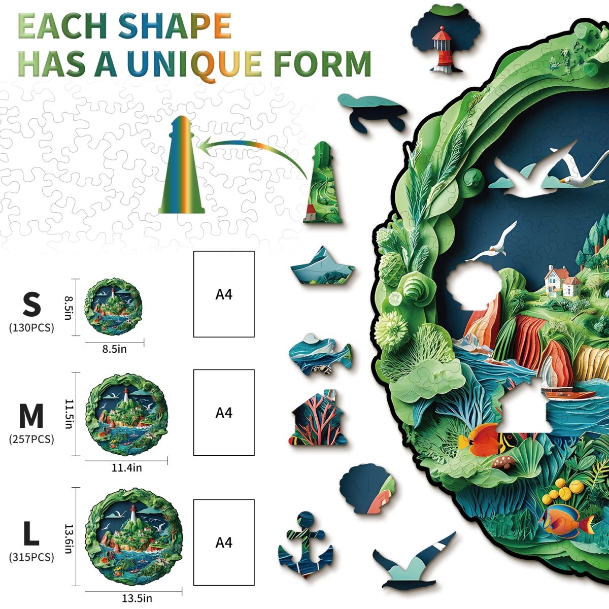 Harbor Town Wooden Jigsaw Puzzle - KAAYEE Puzzle