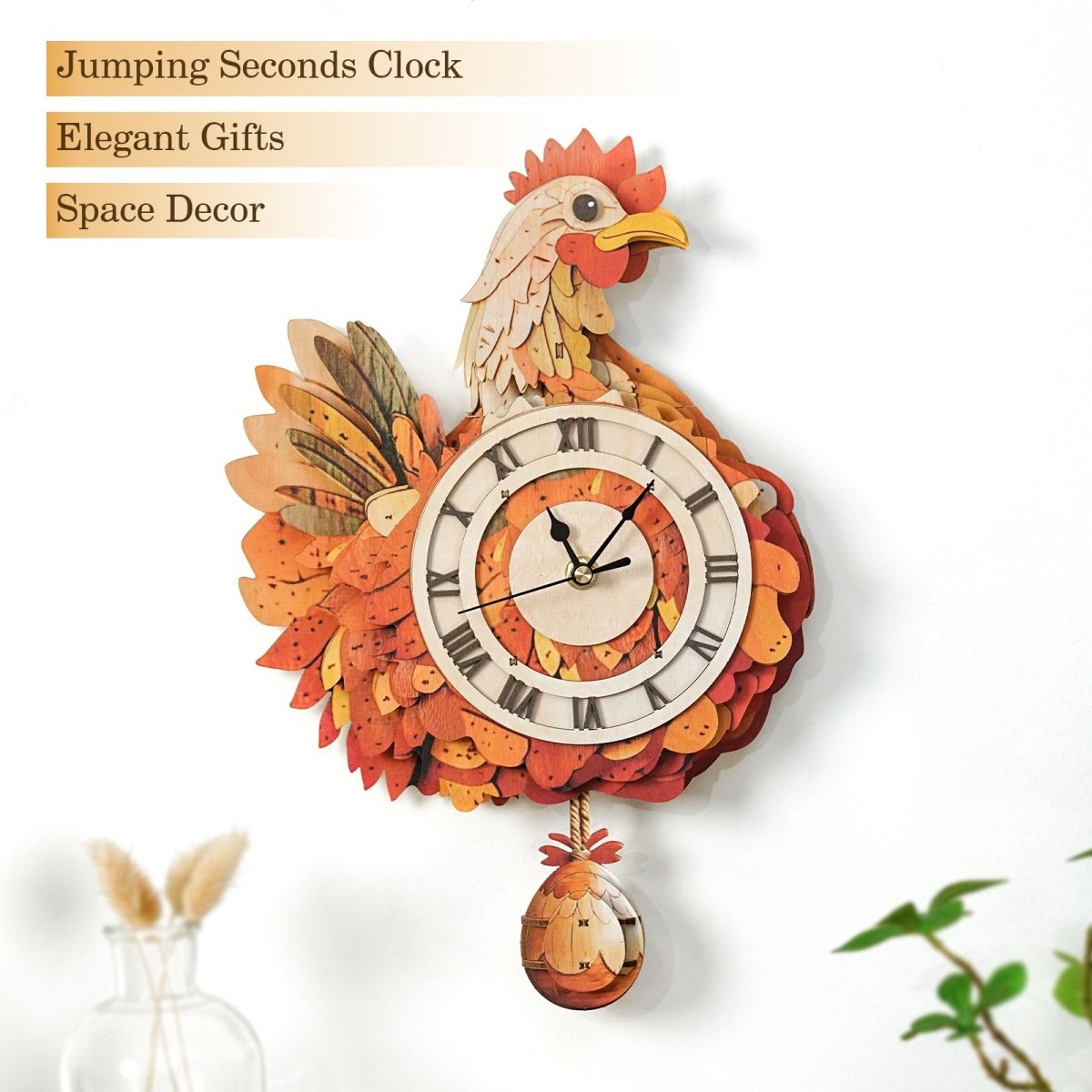 Hen Clock DIY Wooden Puzzle - KAAYEE Puzzle