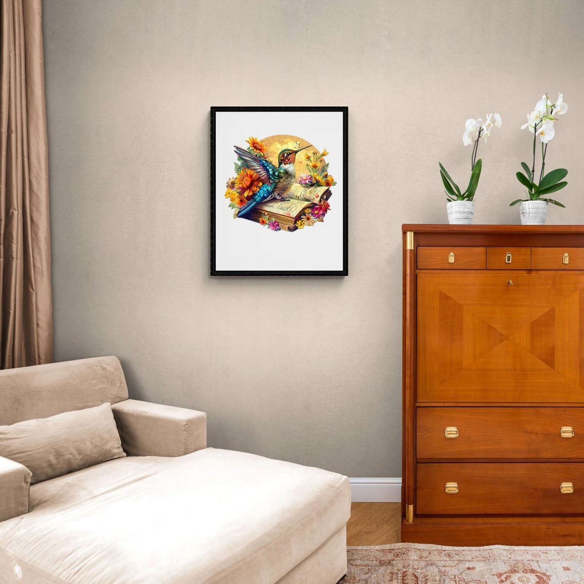 Hummingbird on book Wooden Jigsaw Puzzle - KAAYEE Puzzle