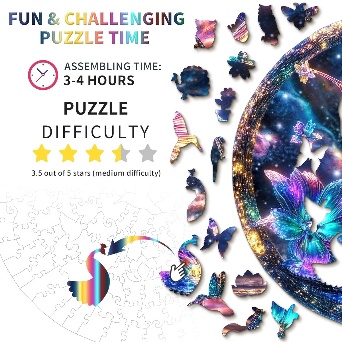 hummingbird Wooden Jigsaw Puzzle - KAAYEE Puzzle