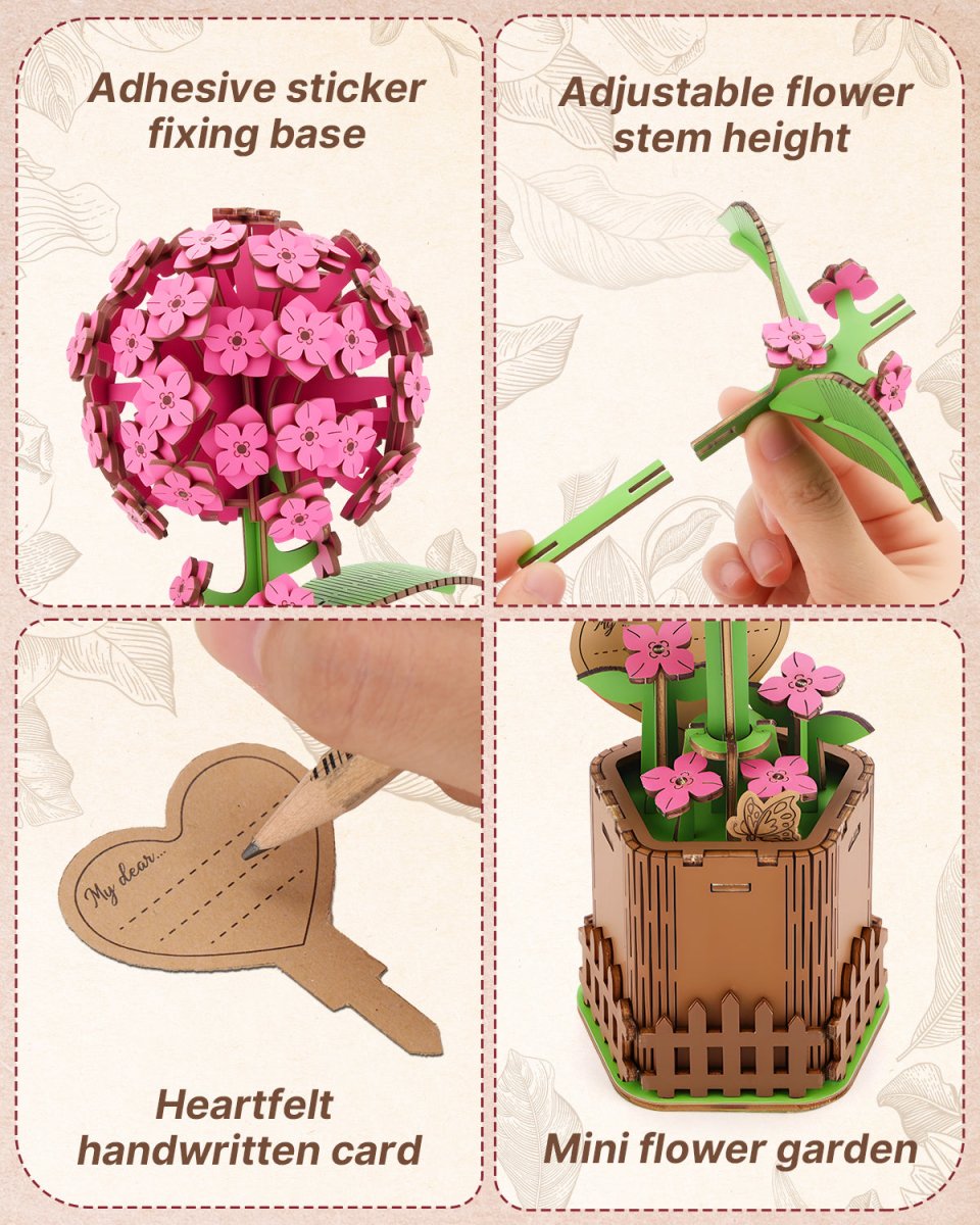 Hydrangea DIY Wooden Flower - KAAYEE Puzzle