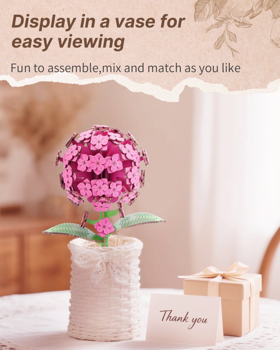 Hydrangea DIY Wooden Flower - KAAYEE Puzzle