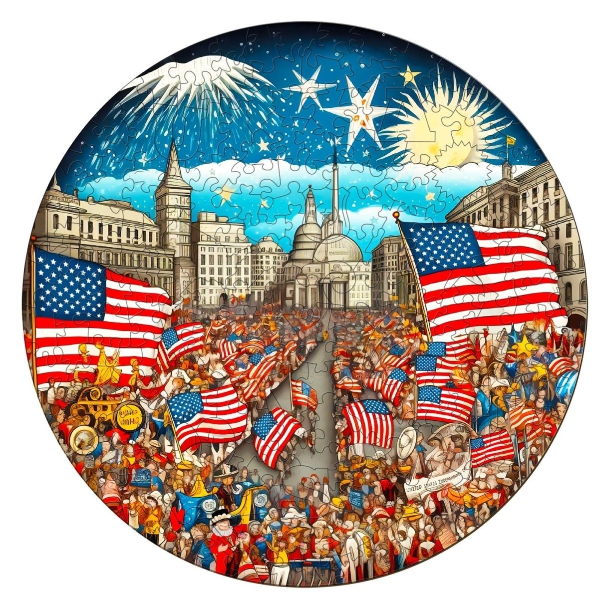 Independence Day Carnival Wooden Jigsaw Puzzle - KAAYEE Puzzle