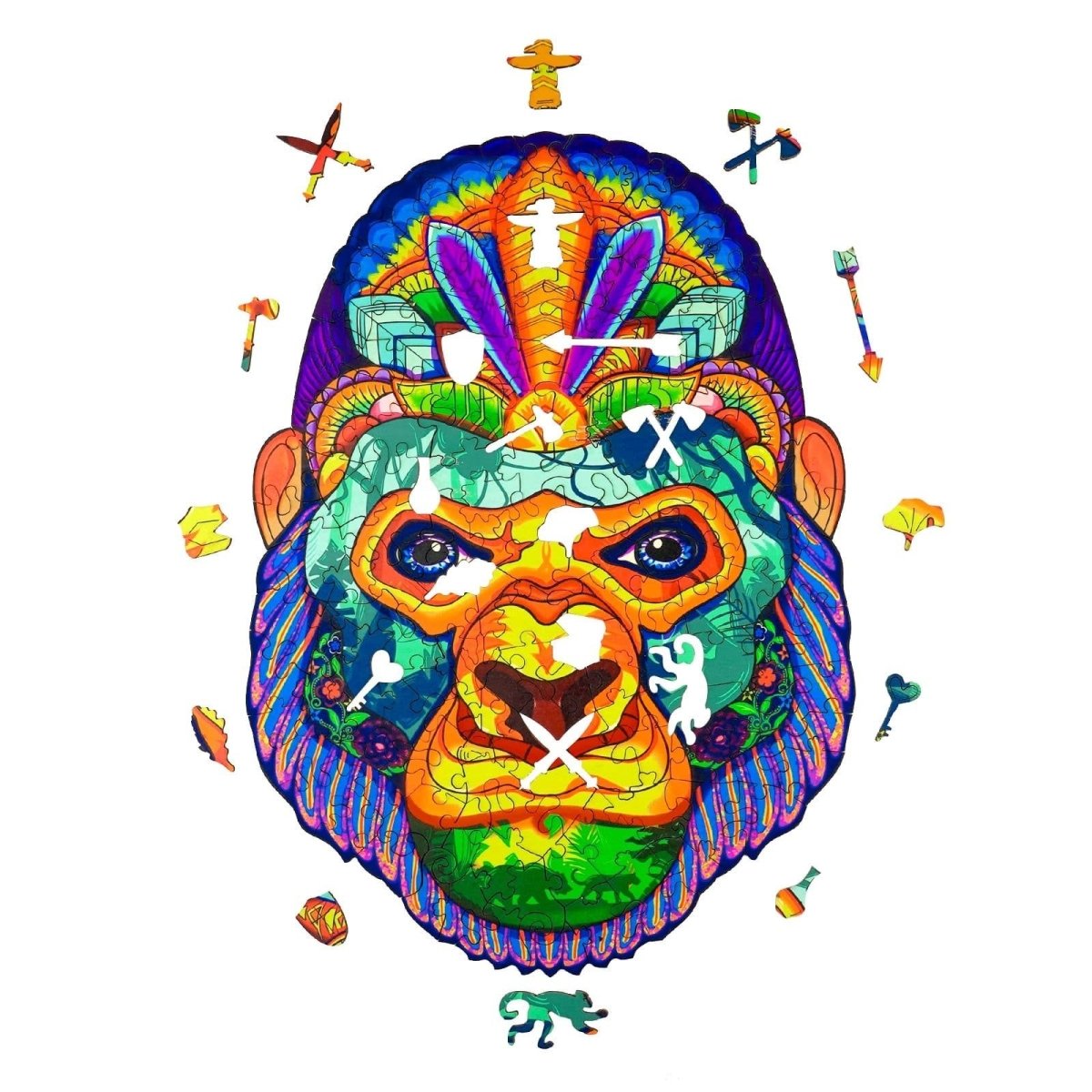 JUNGLE KING KONG Wooden Jigsaw Puzzle - KAAYEE Puzzle