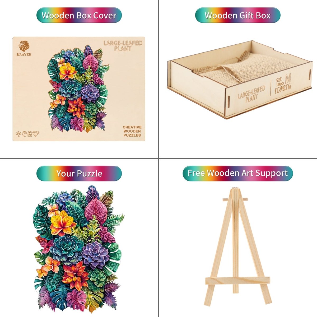 Large - leafed Plant Wooden Jigsaw Puzzle - KAAYEE Puzzle
