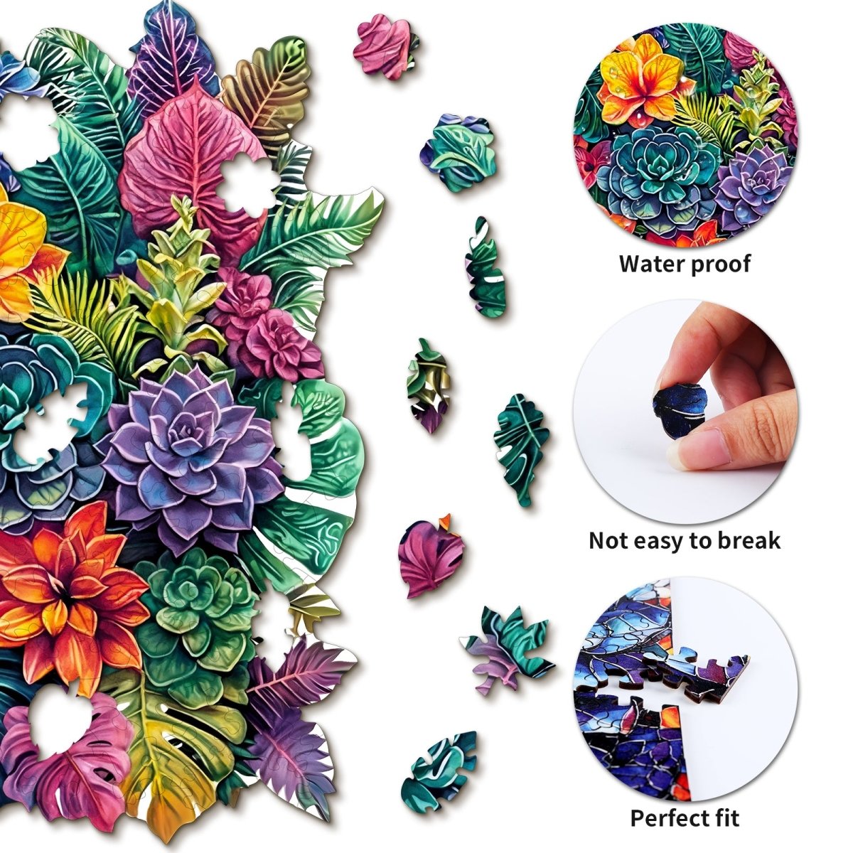 Large - leafed Plant Wooden Jigsaw Puzzle - KAAYEE Puzzle