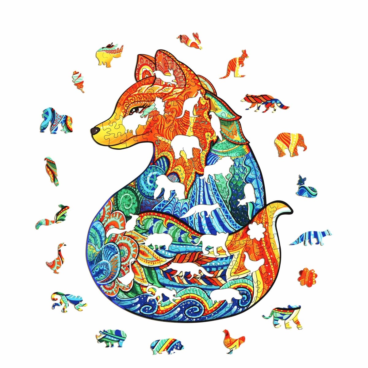LEISURELY FOX Wooden Jigsaw Puzzle - KAAYEE Puzzle