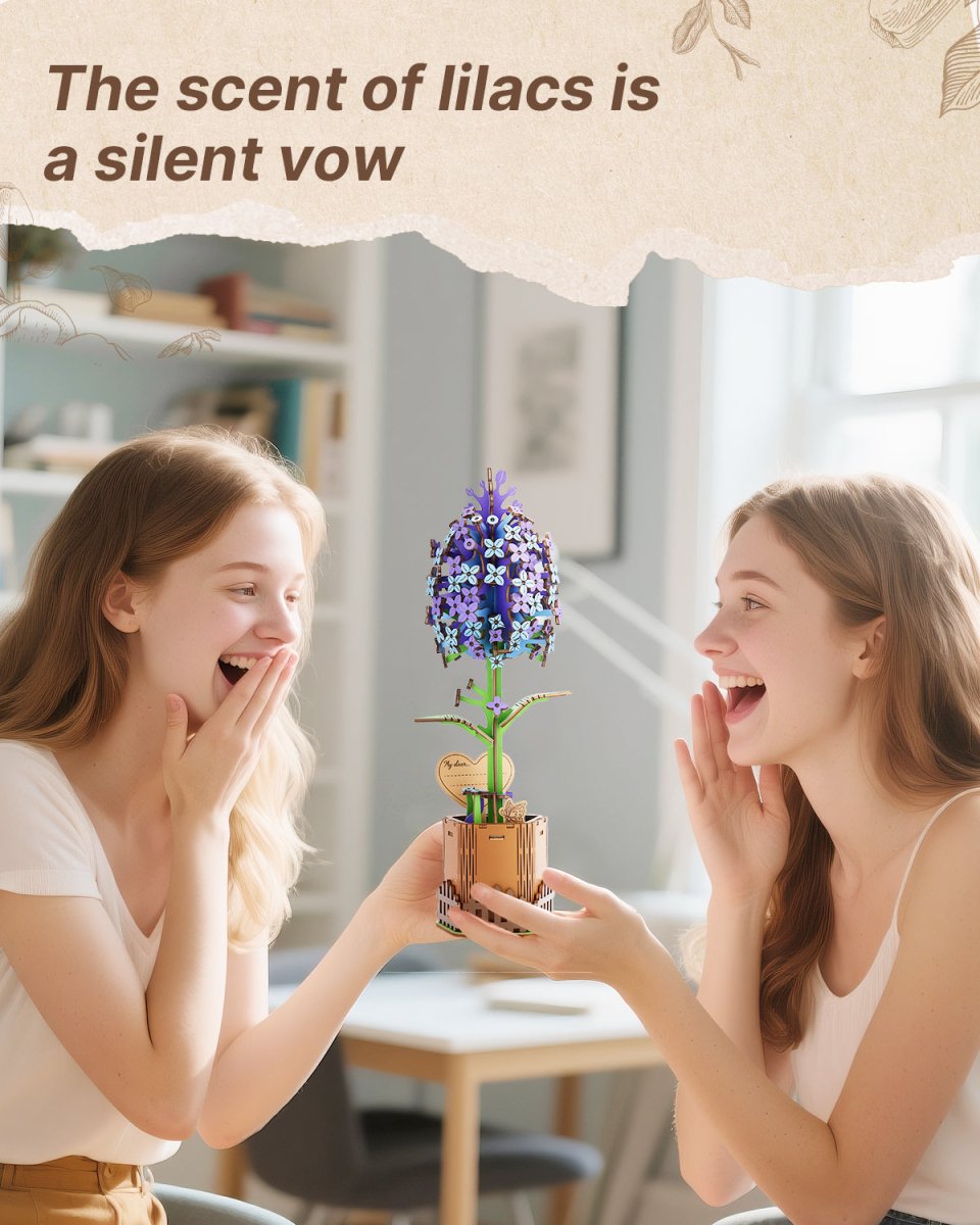 Lilac DIY Wooden Flower - KAAYEE Puzzle