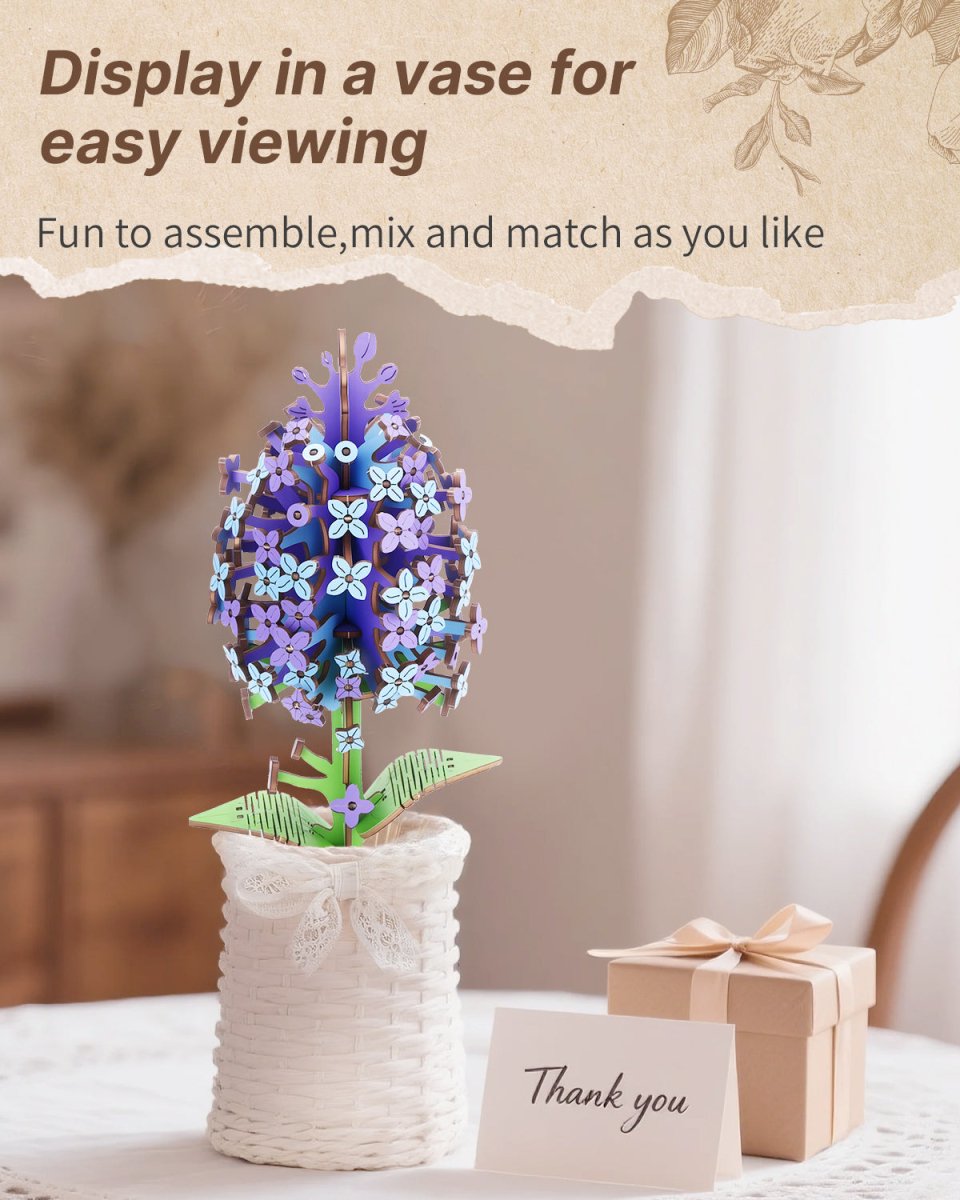 Lilac DIY Wooden Flower - KAAYEE Puzzle