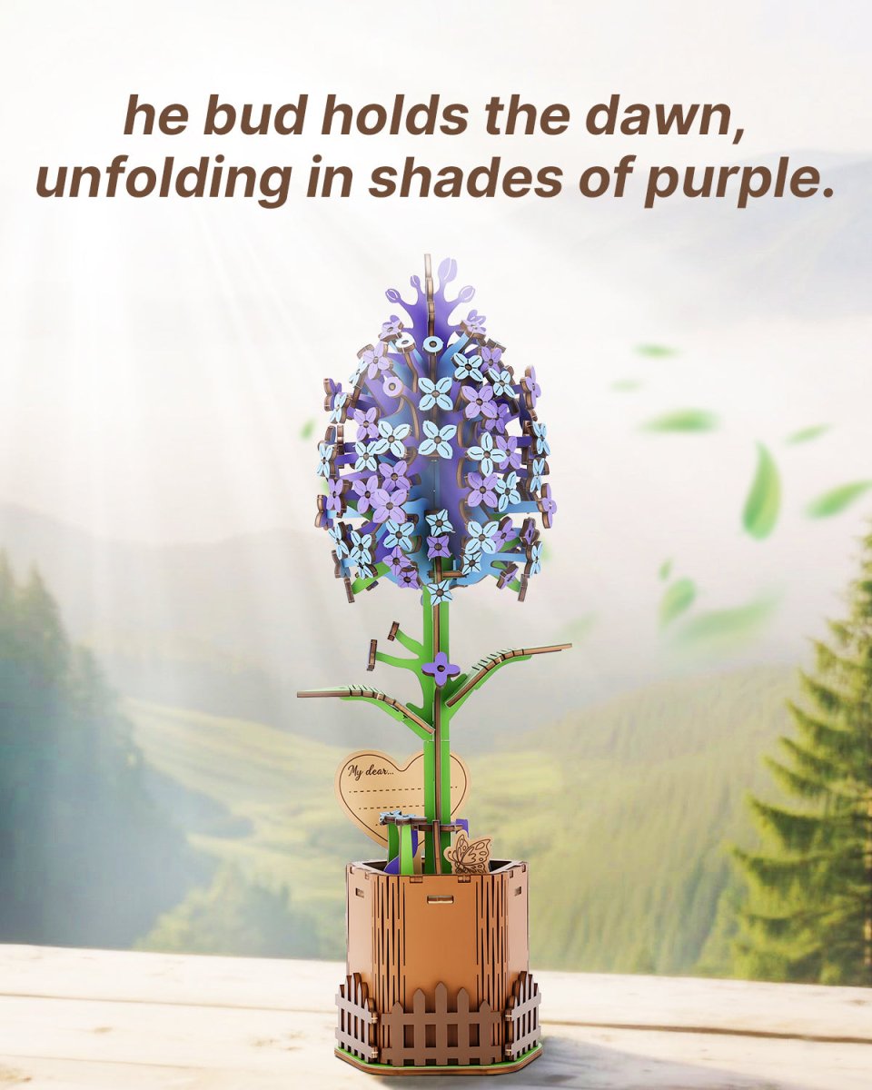 Lilac DIY Wooden Flower - KAAYEE Puzzle