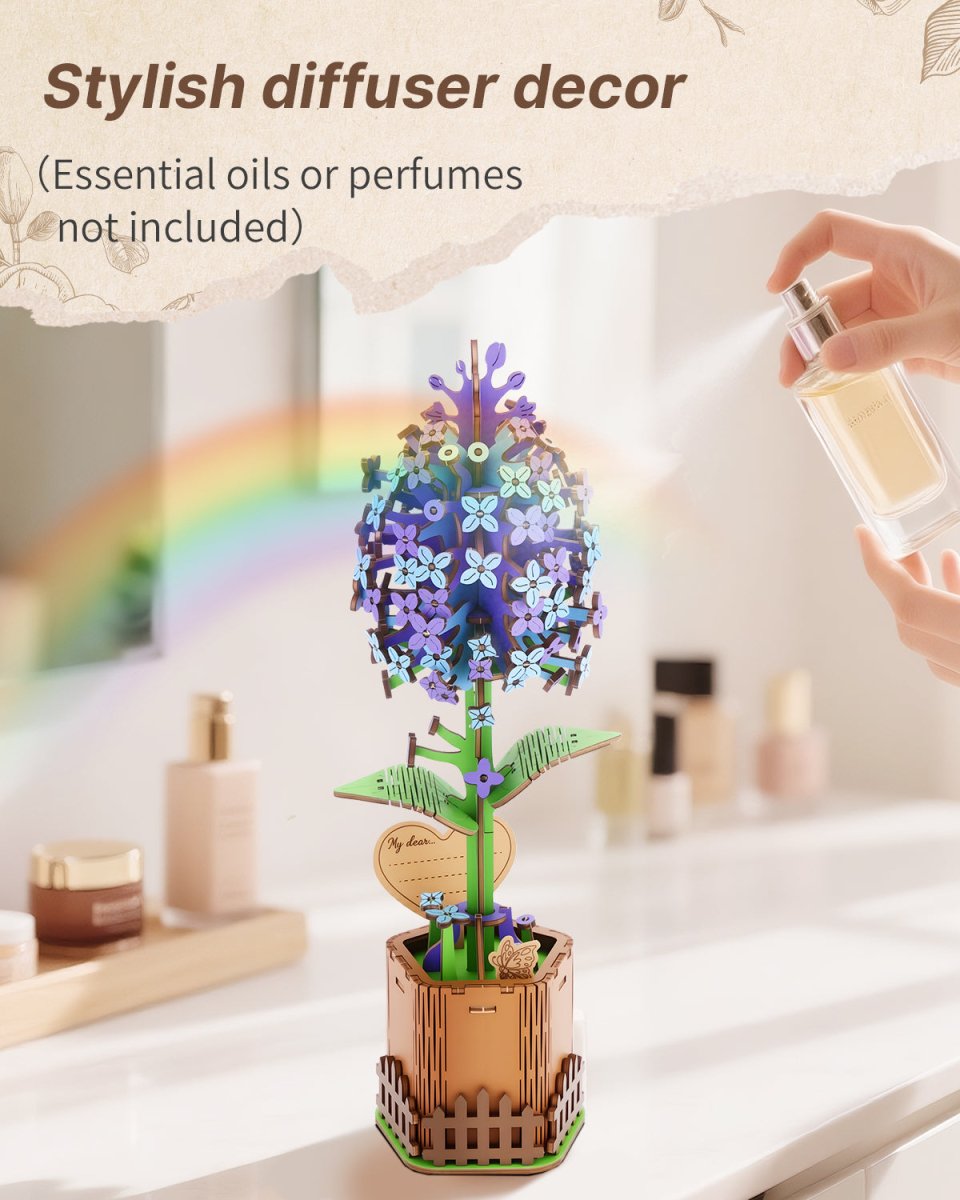 Lilac DIY Wooden Flower - KAAYEE Puzzle