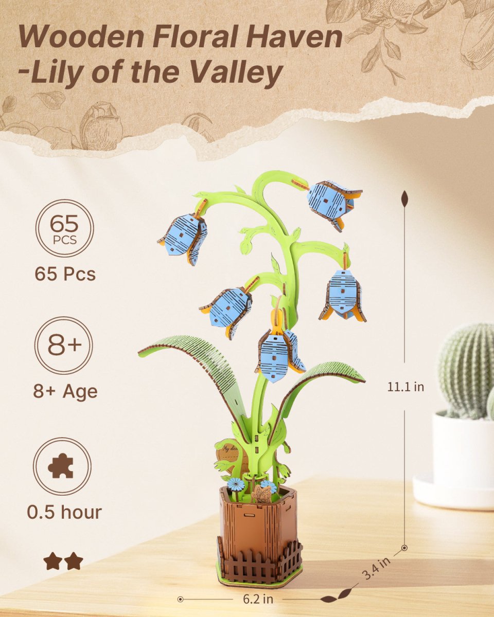Lily of the Valley DIY Wooden Flower - KAAYEE Puzzle